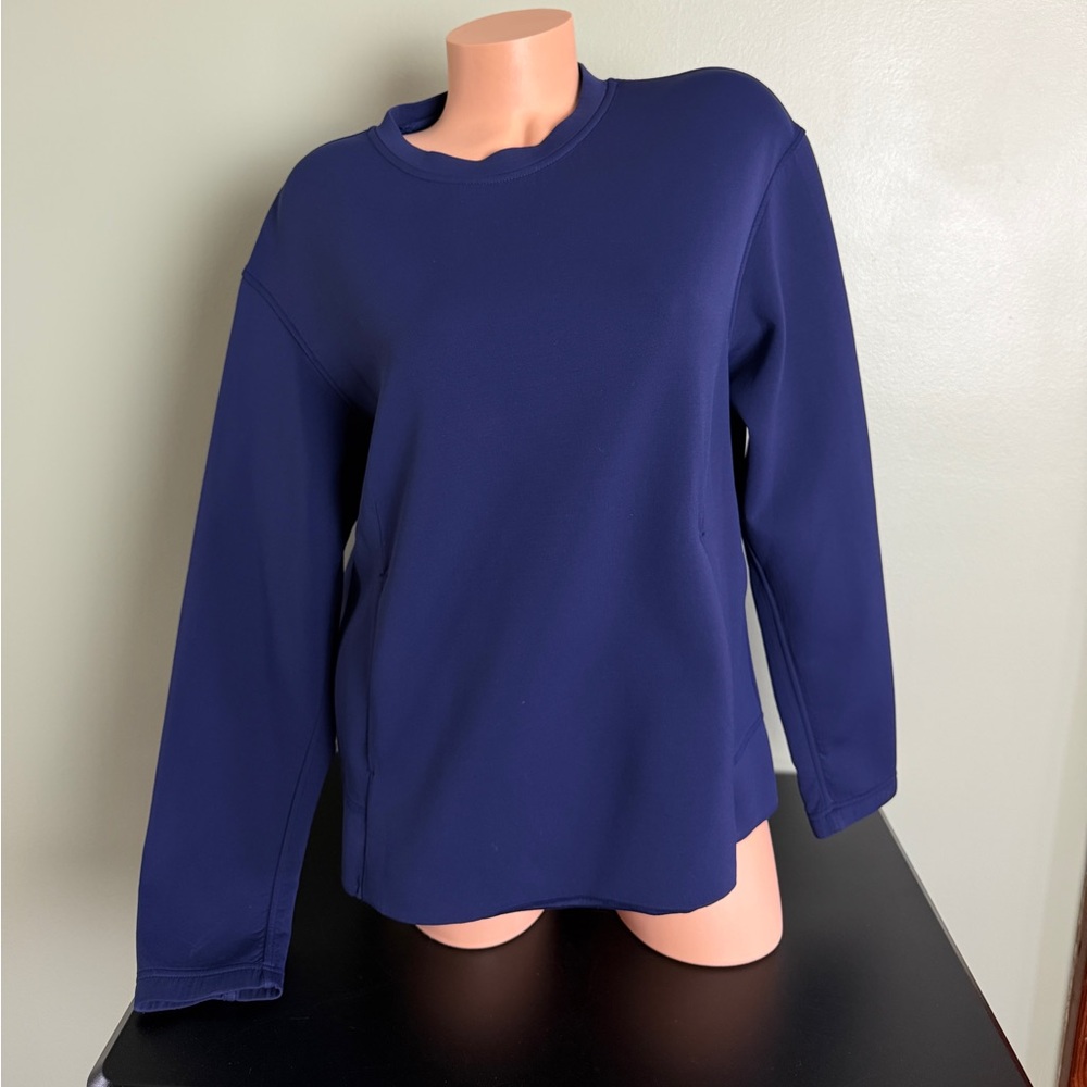 Lululemon Pocket Embrace The Space Crewneck Neoprene Workout Gym Hero Blue Sz 8